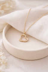 Halskette Gold Necklace Herz KLF0128-Zertifiziertes 14-K 585 Gold-Geschenk