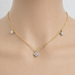 Ermus Gold – Diamanthalskette aus 14K 585 Gold mit Baguette-Schliff – Perfektes Geschenk