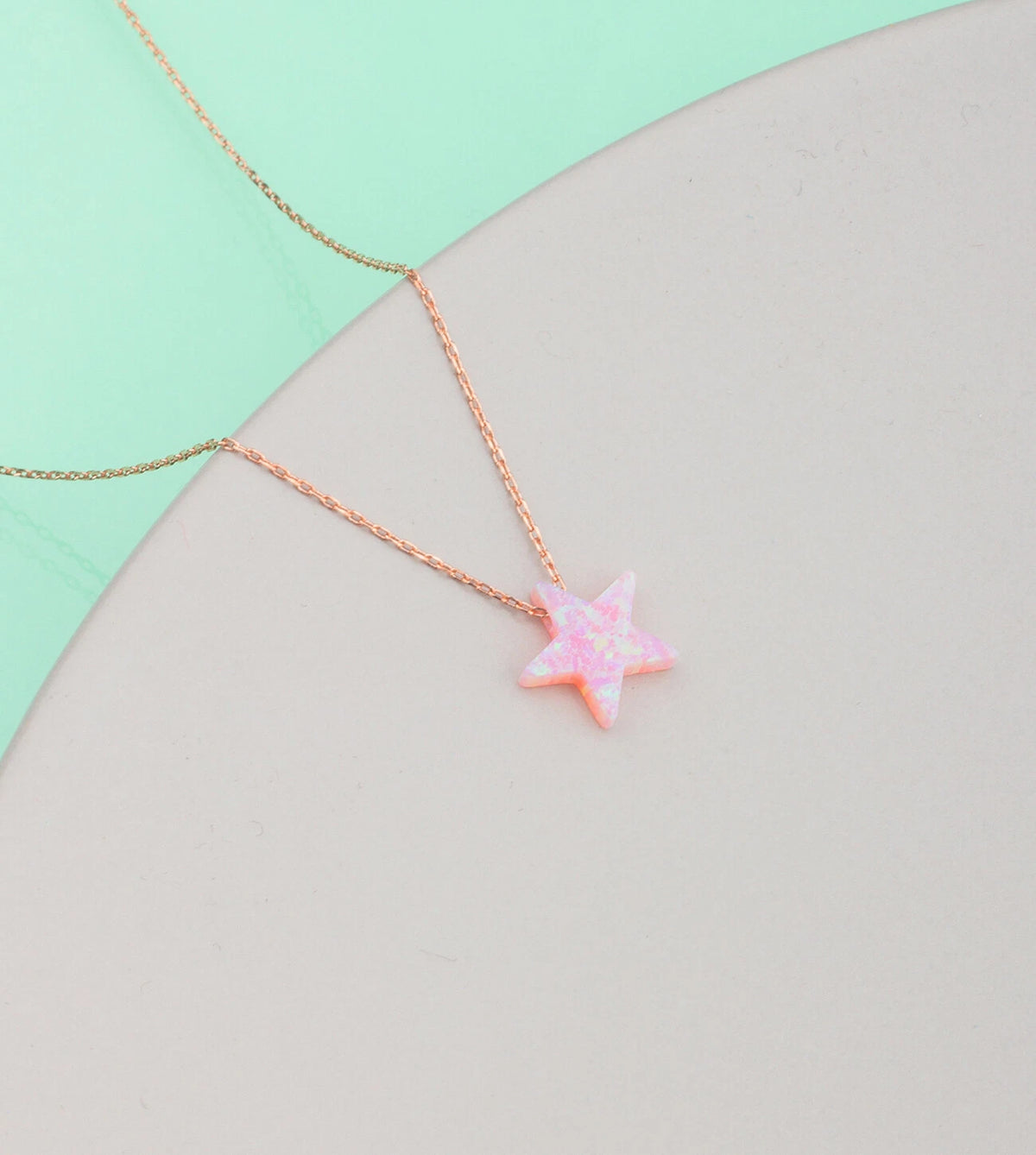 Opal Stein Stern Halskette aus 925 Sterling Silber ER0833-bestes Geschenk