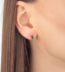 Smaragd Tropfen Ohrringe 925 Sterlingsilber ER0938 Handgemacht-bestes Geschenk