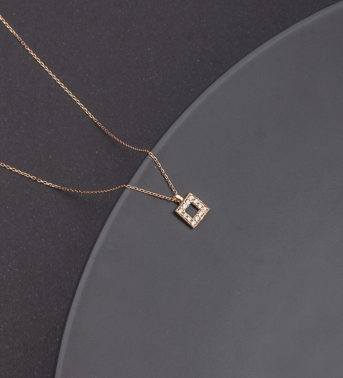 Halskette mit quadratischem Motiv aus 925erSterlingsilber ER0440-bestes Geschenk