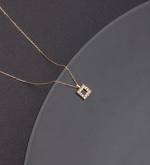 Halskette mit quadratischem Motiv aus 925erSterlingsilber ER0440-bestes Geschenk