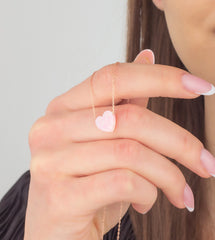 Opal Stein Herz Halskette aus 925 Sterlingsilber ER0832 Handgemacht-Geschenk