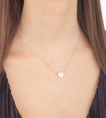 Opal Stein Herz Halskette aus 925 Sterlingsilber ER0832 Handgemacht-Geschenk